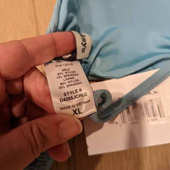 Three Piece Dusty Teal\Blue Bikini Set - Picture 9 of 13